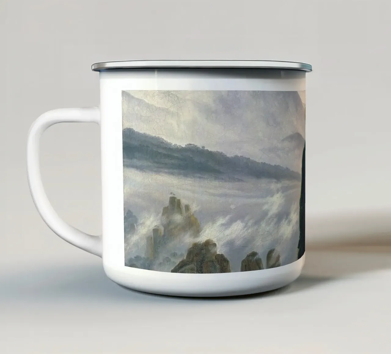 Wanderer Above the Sea of Fog tazza in smalto da apoloprints