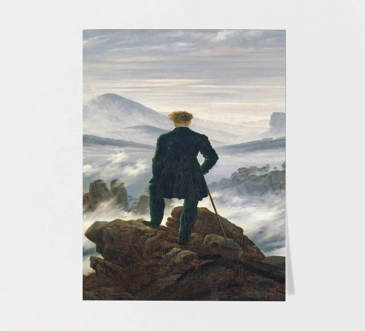 Wanderer Above the Sea of Fog foglio adesivo da apoloprints