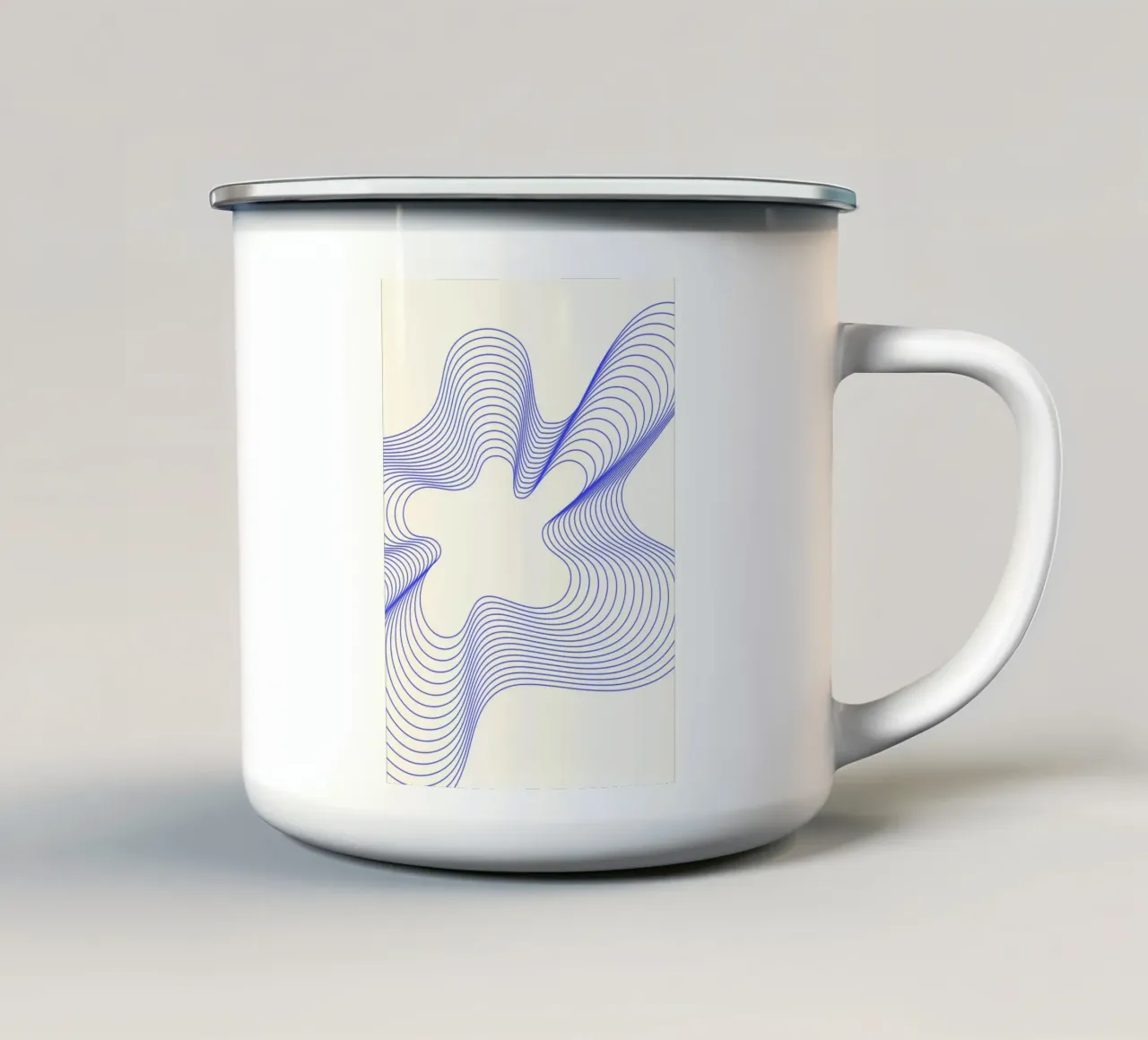 Azure Pulse |  Minimal Art | Hypnotic Blue tazza in smalto da PrintCessStudio