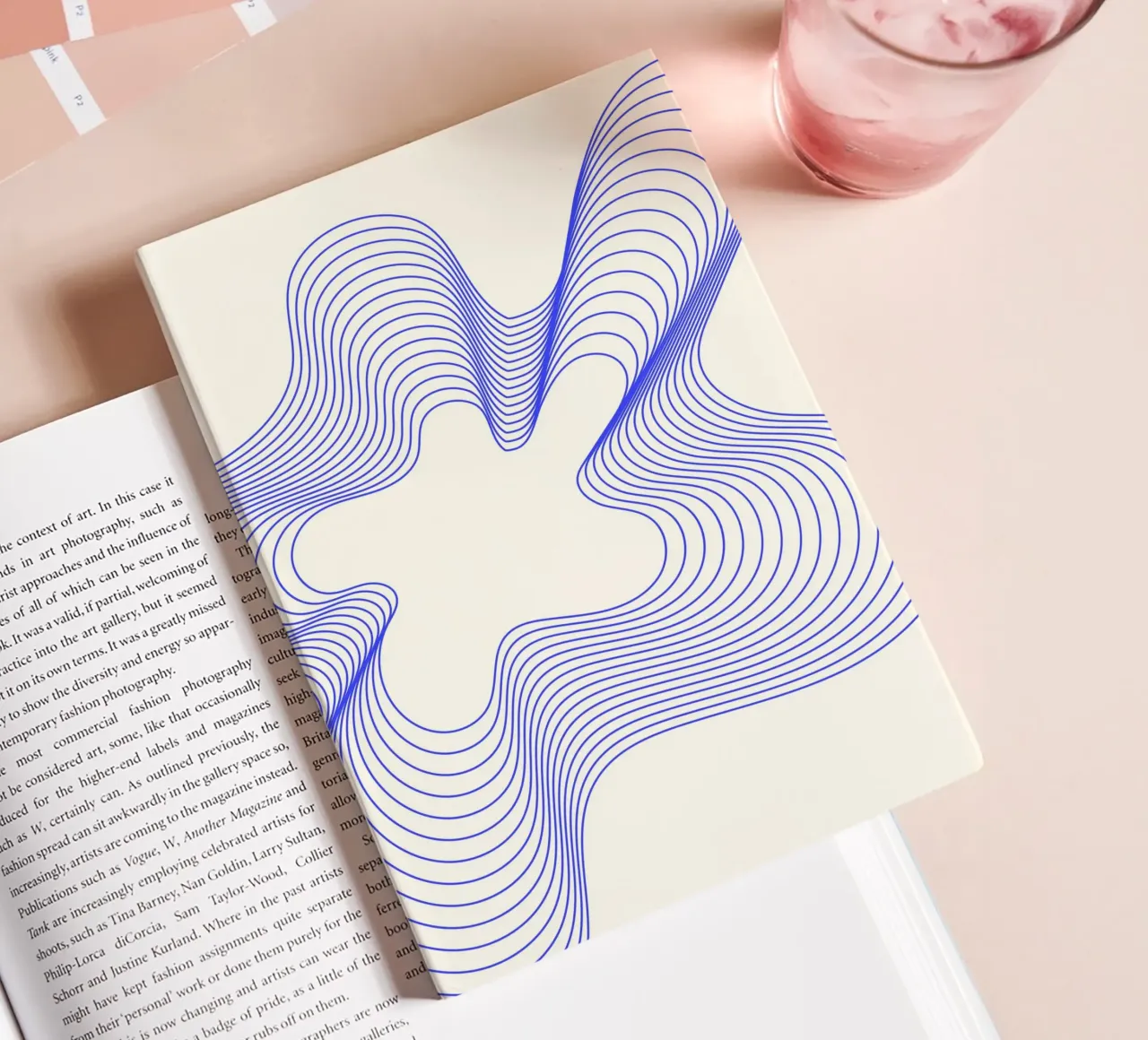 Azure Pulse |  Minimal Art | Hypnotic Blue notebook by PrintCessStudio