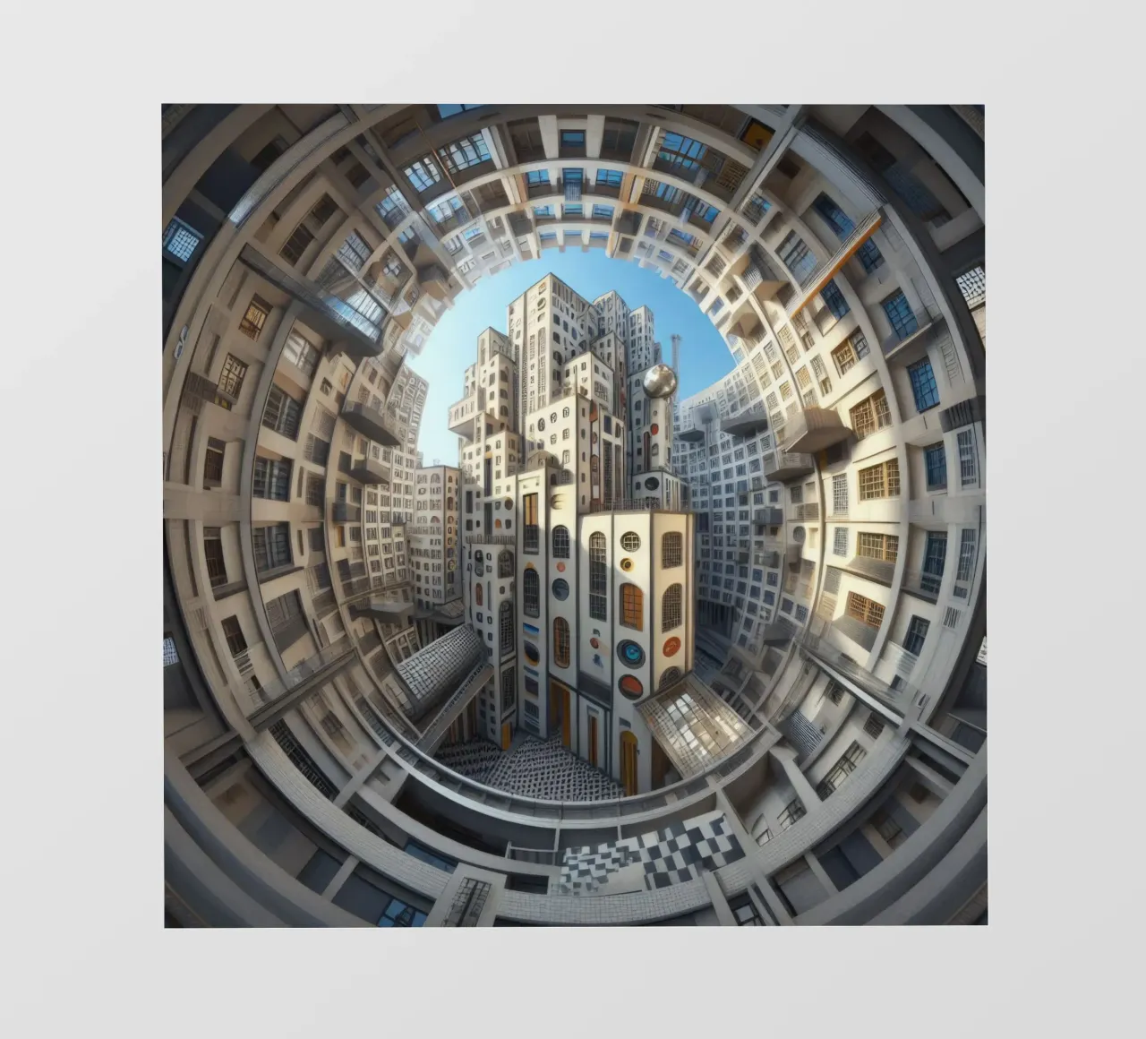 Sphere 013 - Futuristic Circular Cityscape pellicola backlit da Spheres
