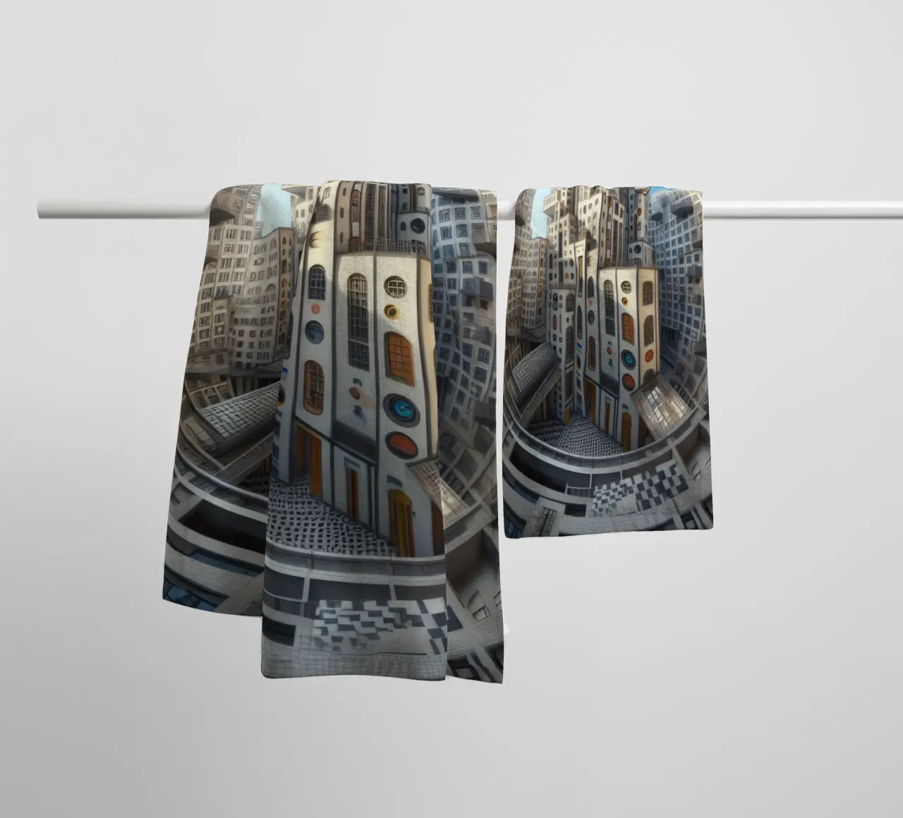 Sphere 013 - Futuristic Circular Cityscape asciugamano da bagno da Spheres