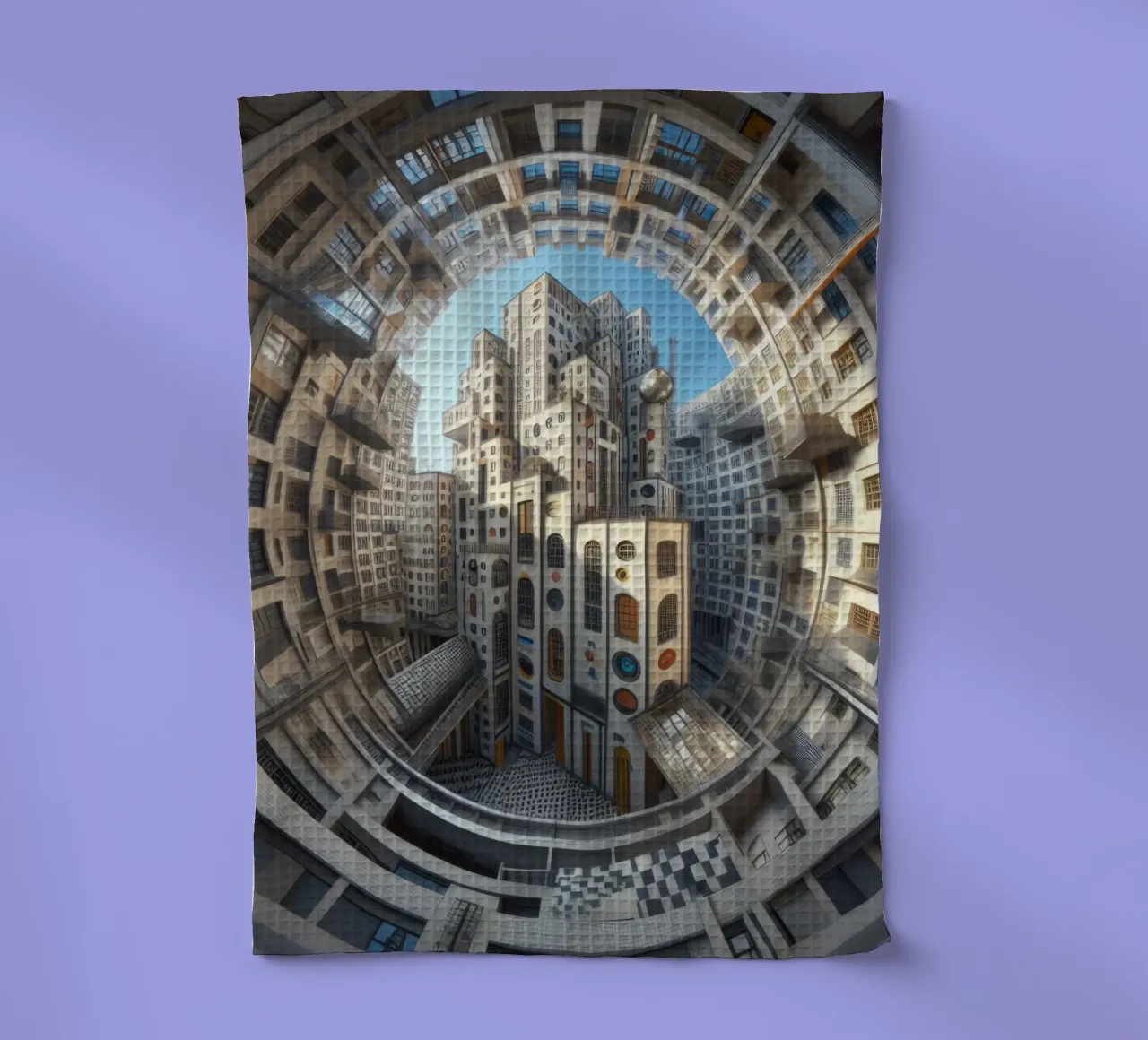 Sphere 013 - Futuristic Circular Cityscape torchon de Spheres