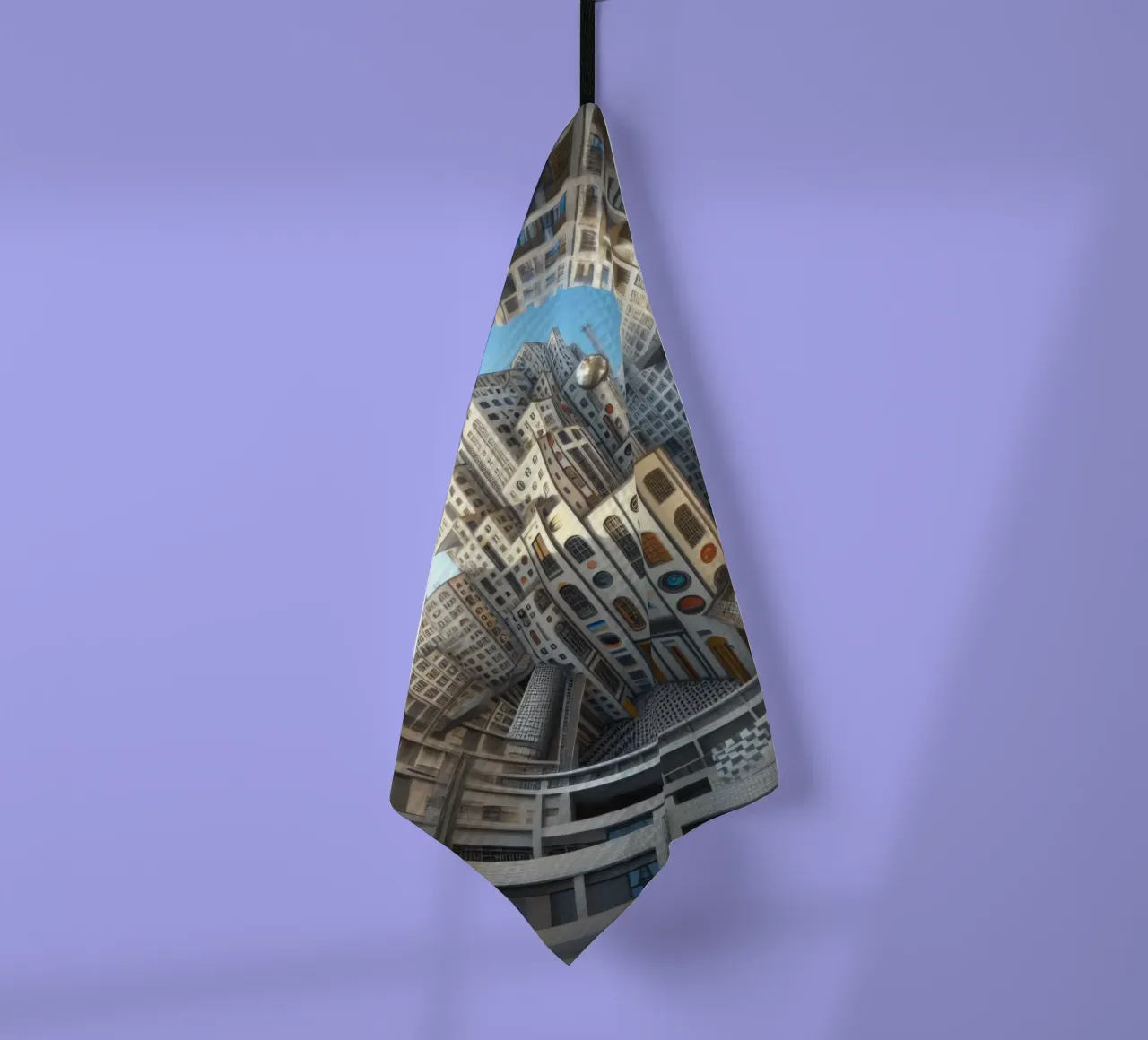 Sphere 013 - Futuristic Circular Cityscape torchon de Spheres