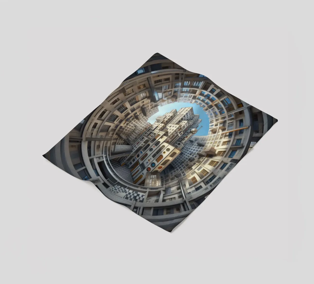 Sphere 013 - Futuristic Circular Cityscape coperta in pile da Spheres