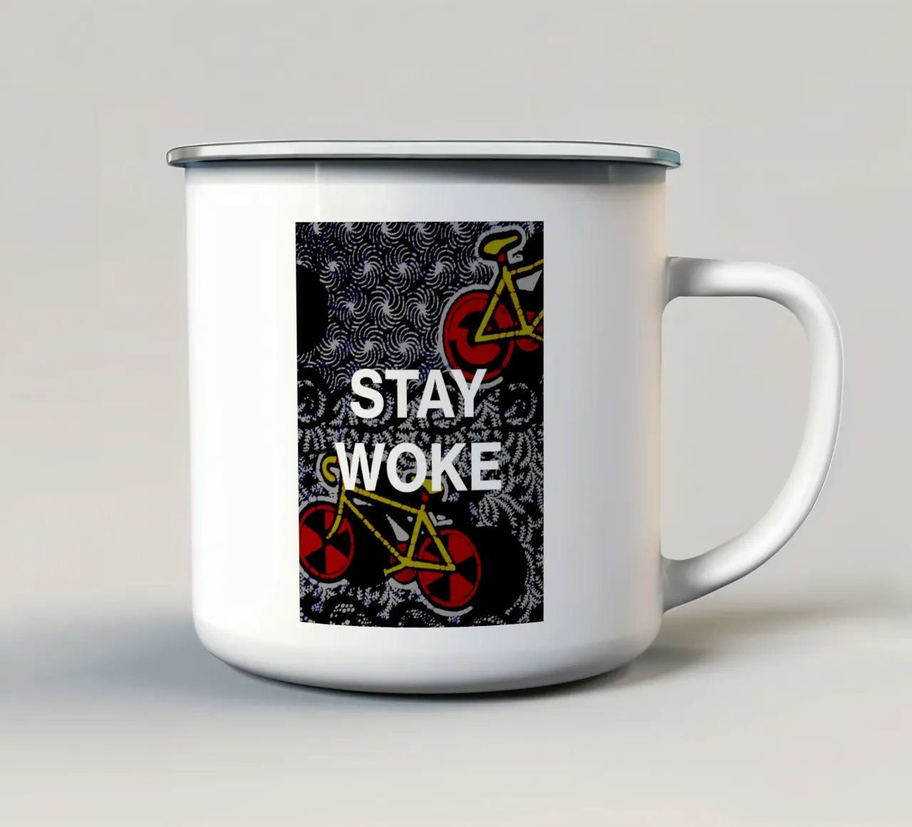 Stay Woke tazza in smalto da Mathudace Créas