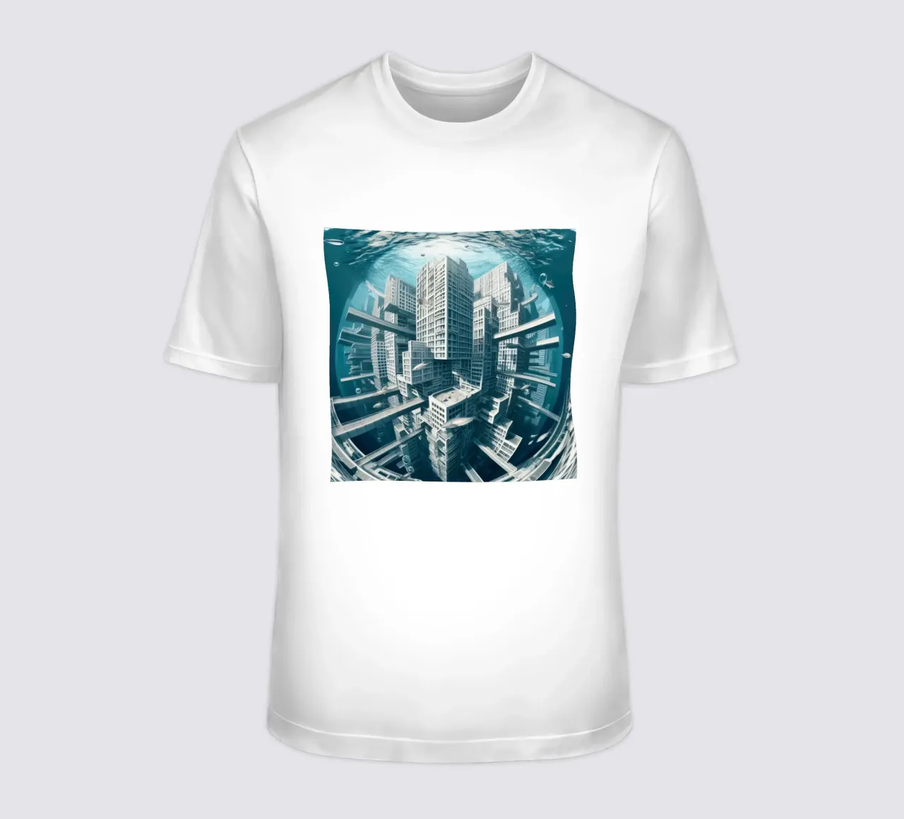 Sphere 014 - Underwater Futuristic Cityscape t-shirt da Spheres