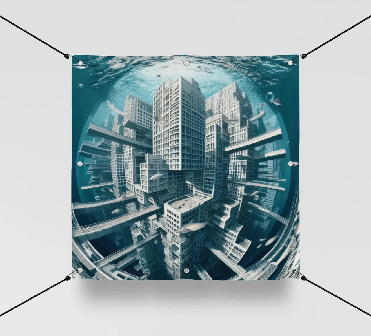 Sphere 014 - Underwater Futuristic Cityscape telo in pvc da Spheres