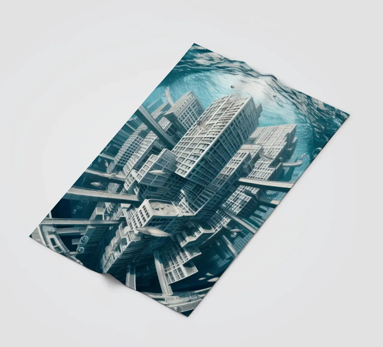 Sphere 014 - Underwater Futuristic Cityscape coperta in pile da Spheres