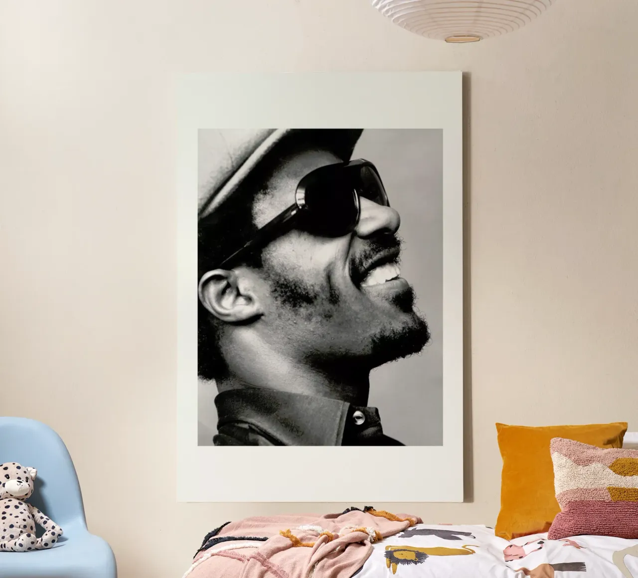 Stevie Wonder tela con Cornice a cassetta da Gallery Print and Art Limited