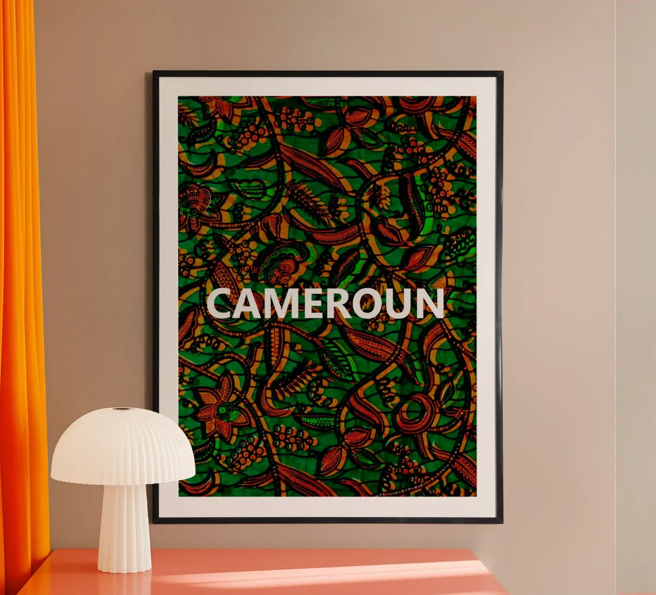 Cameroun poster con telaio in legno da Mathudace Créas