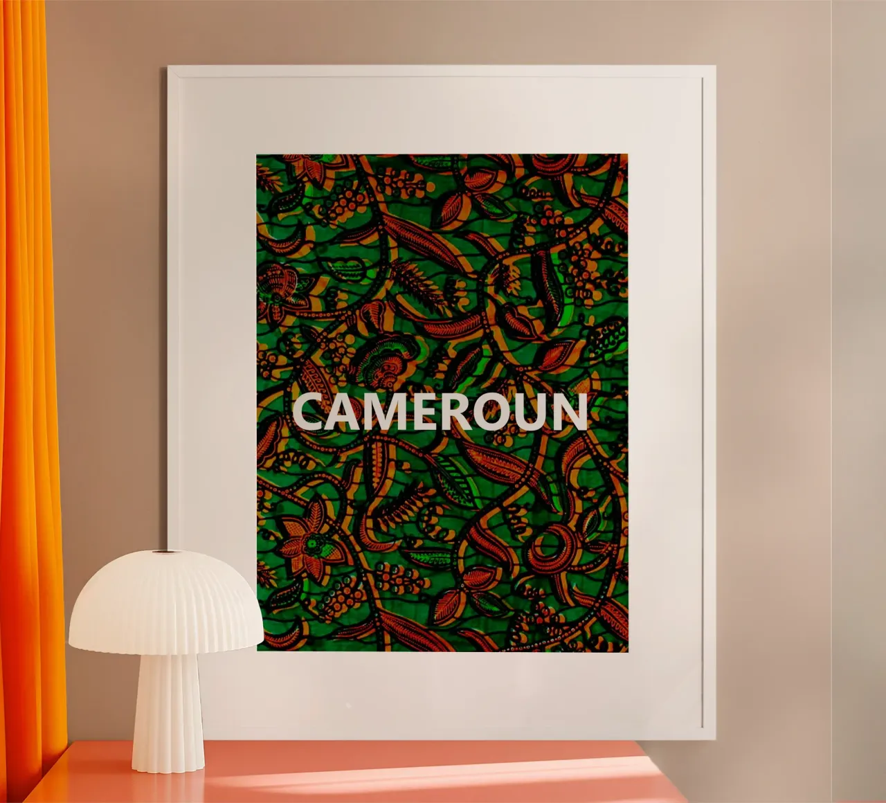 Cameroun poster con telaio in legno da Mathudace Créas