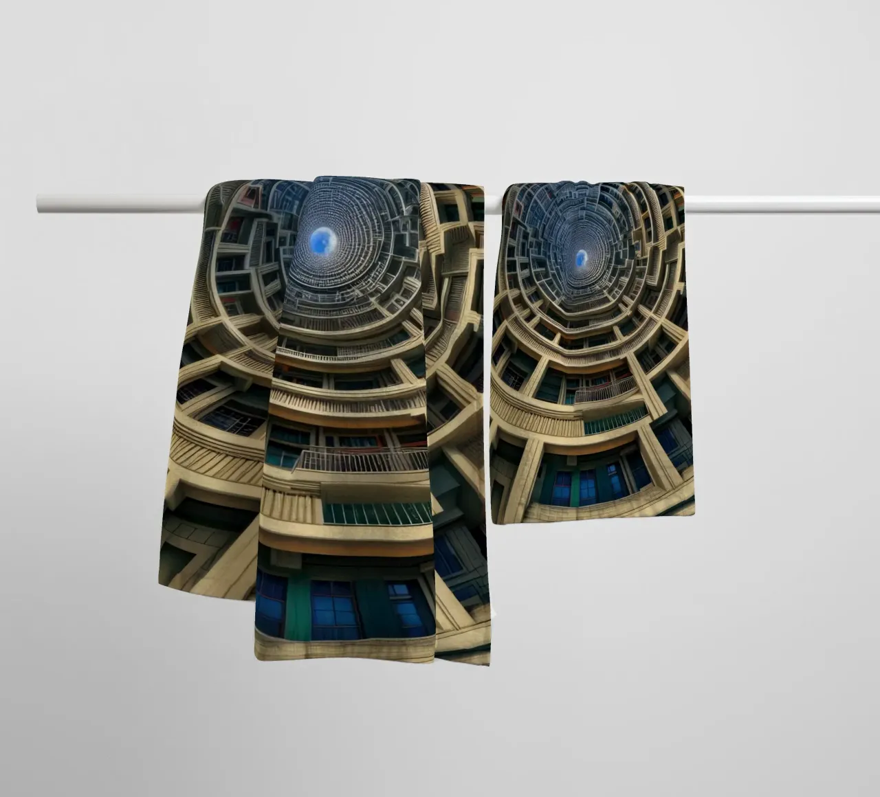 Sphere 008 - Hypnotic Spiral Architecture asciugamano da bagno da Spheres
