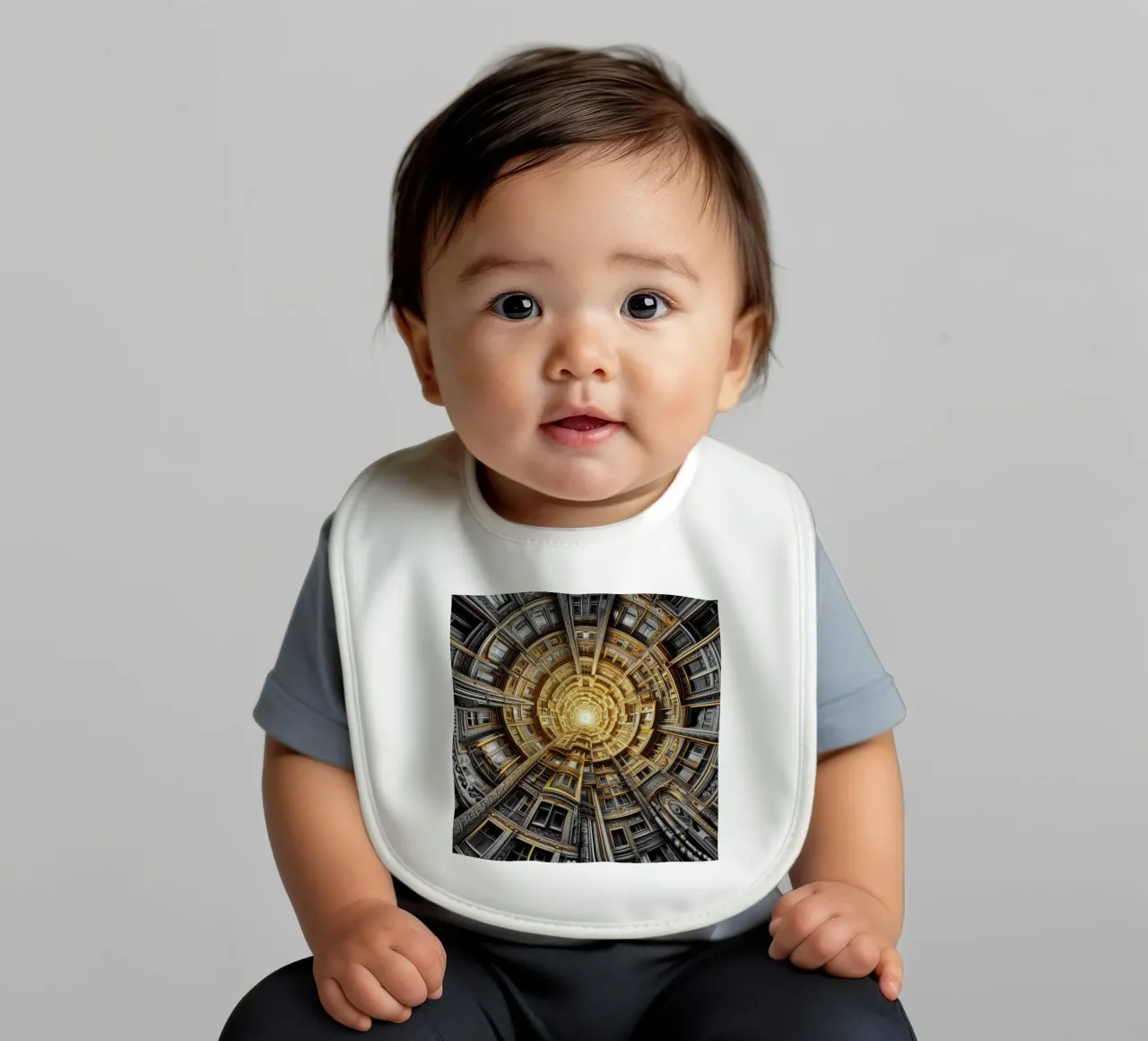 Sphere 044 - Golden Spiral Architecture baby bib by Spheres