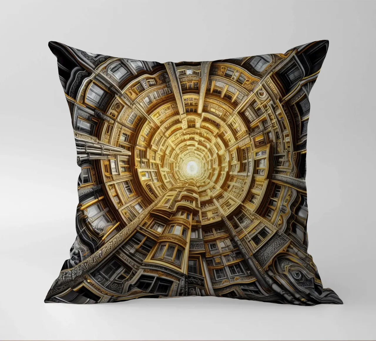 Sphere 044 - Golden Spiral Architecture decorative cushion by Spheres