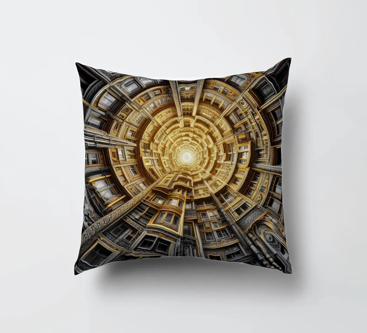 Sphere 044 - Golden Spiral Architecture decorative cushion by Spheres