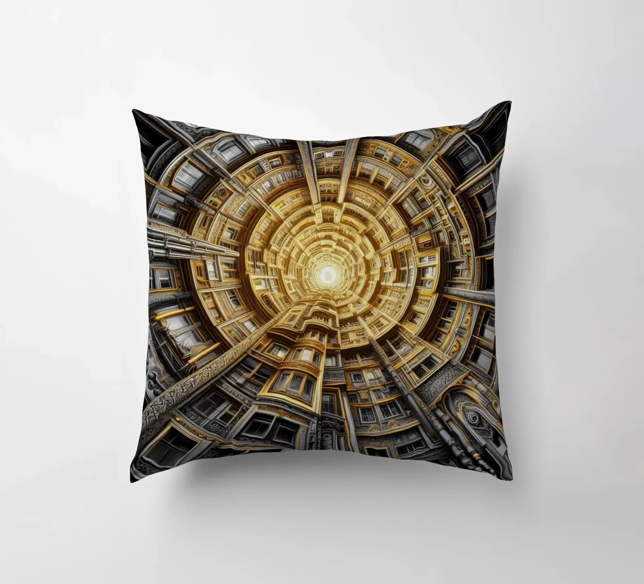 Sphere 044 - Golden Spiral Architecture decorative cushion by Spheres