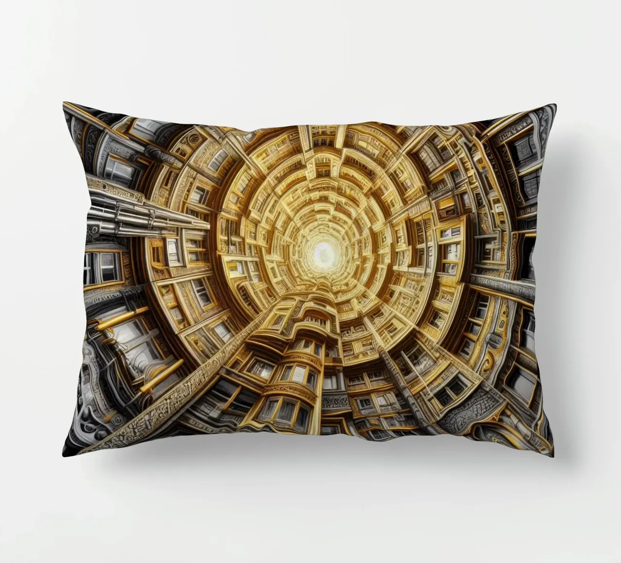 Sphere 044 - Golden Spiral Architecture decorative cushion by Spheres