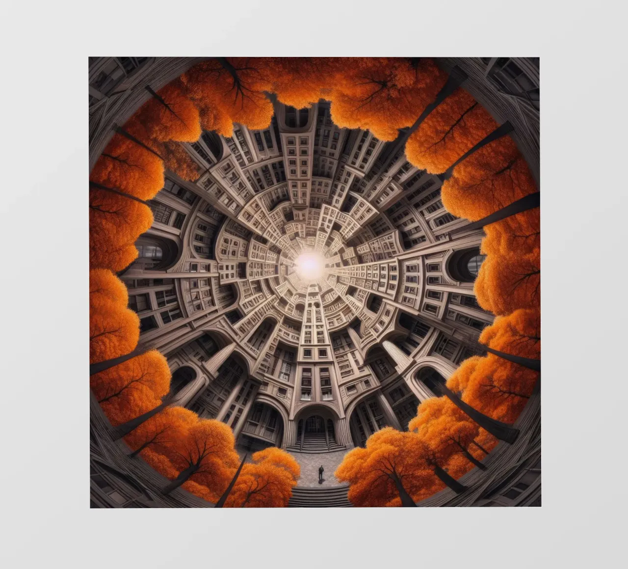 Sphere 017 - Surreal Architectural Courtyard pellicola backlit da Spheres