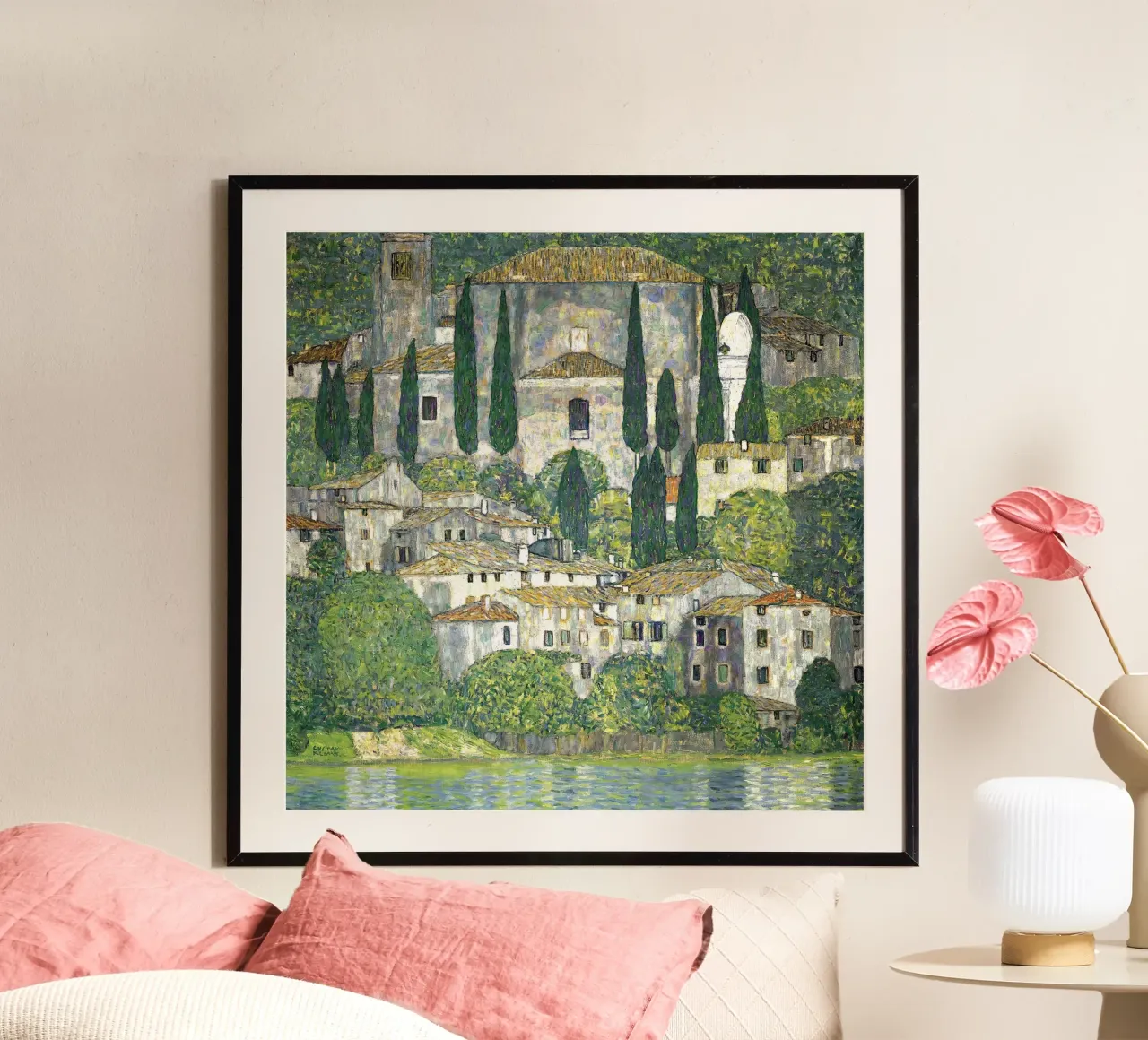 Gustav Klimt - Church In Cassone poster con telaio in plastica da apoloprints