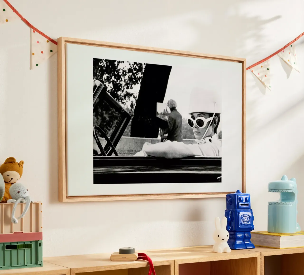 Audrey Hepburn in How to Steal a Million, 1966 canvas with Floater frame by Gallery Print and Art Limited