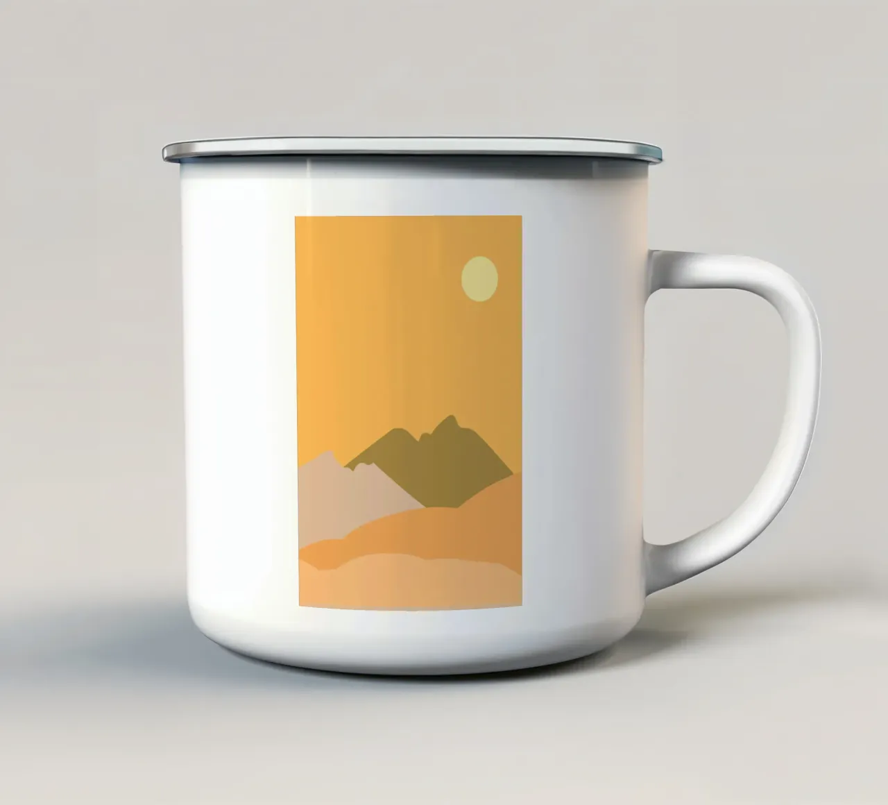 Desert Sun | Minimalist Art | Warm Colors tazza in smalto da PrintCessStudio