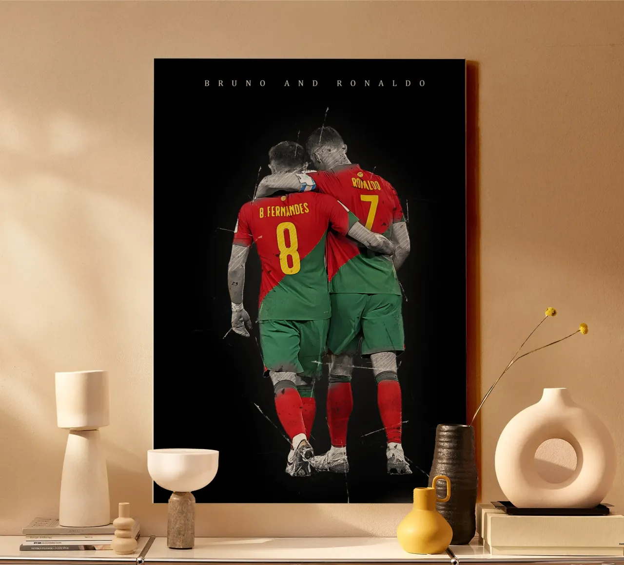 Bruno and Ronaldo canvas met Baklijst van tenten
