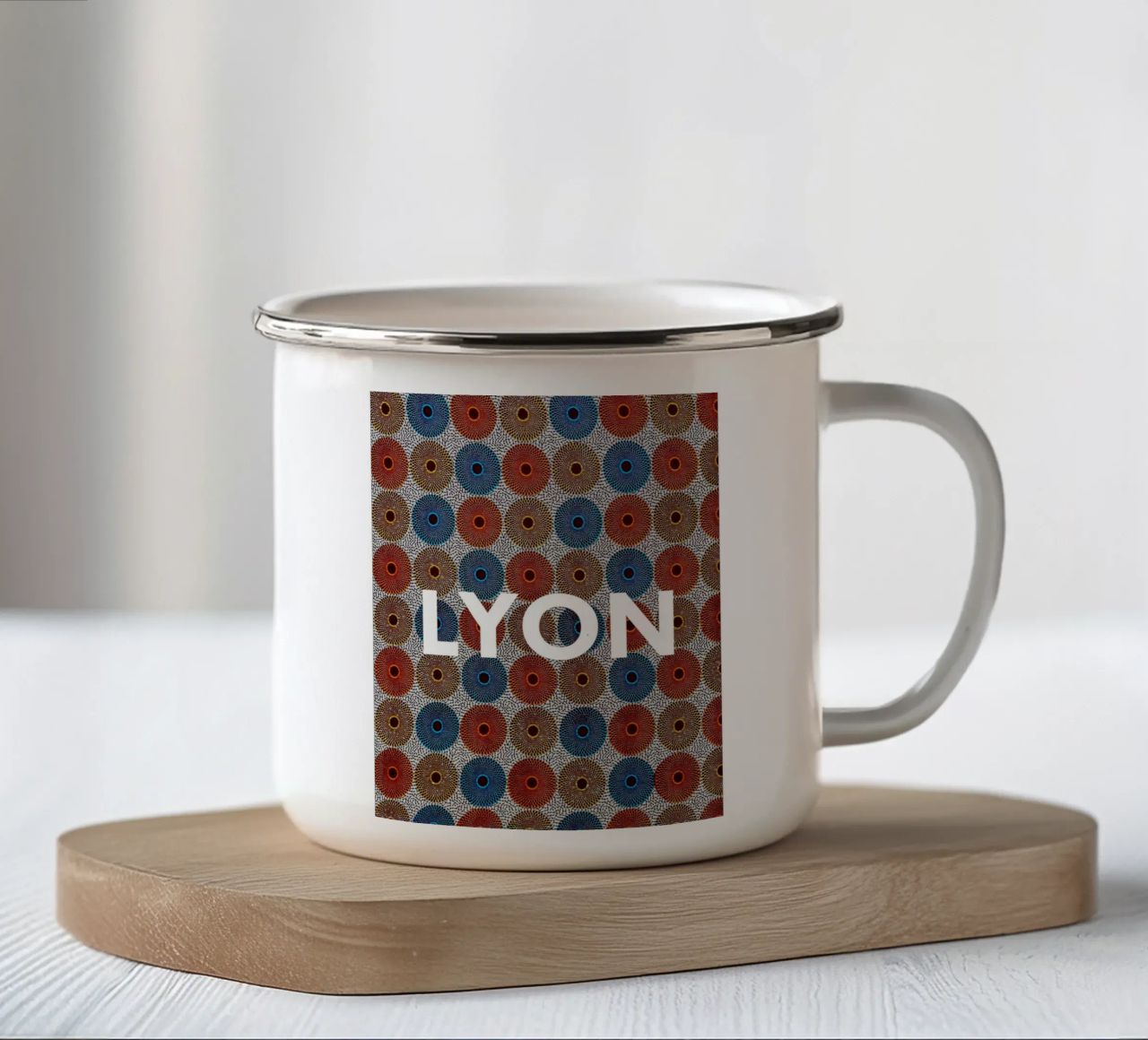 Lyon tazza in smalto da Mathudace Créas