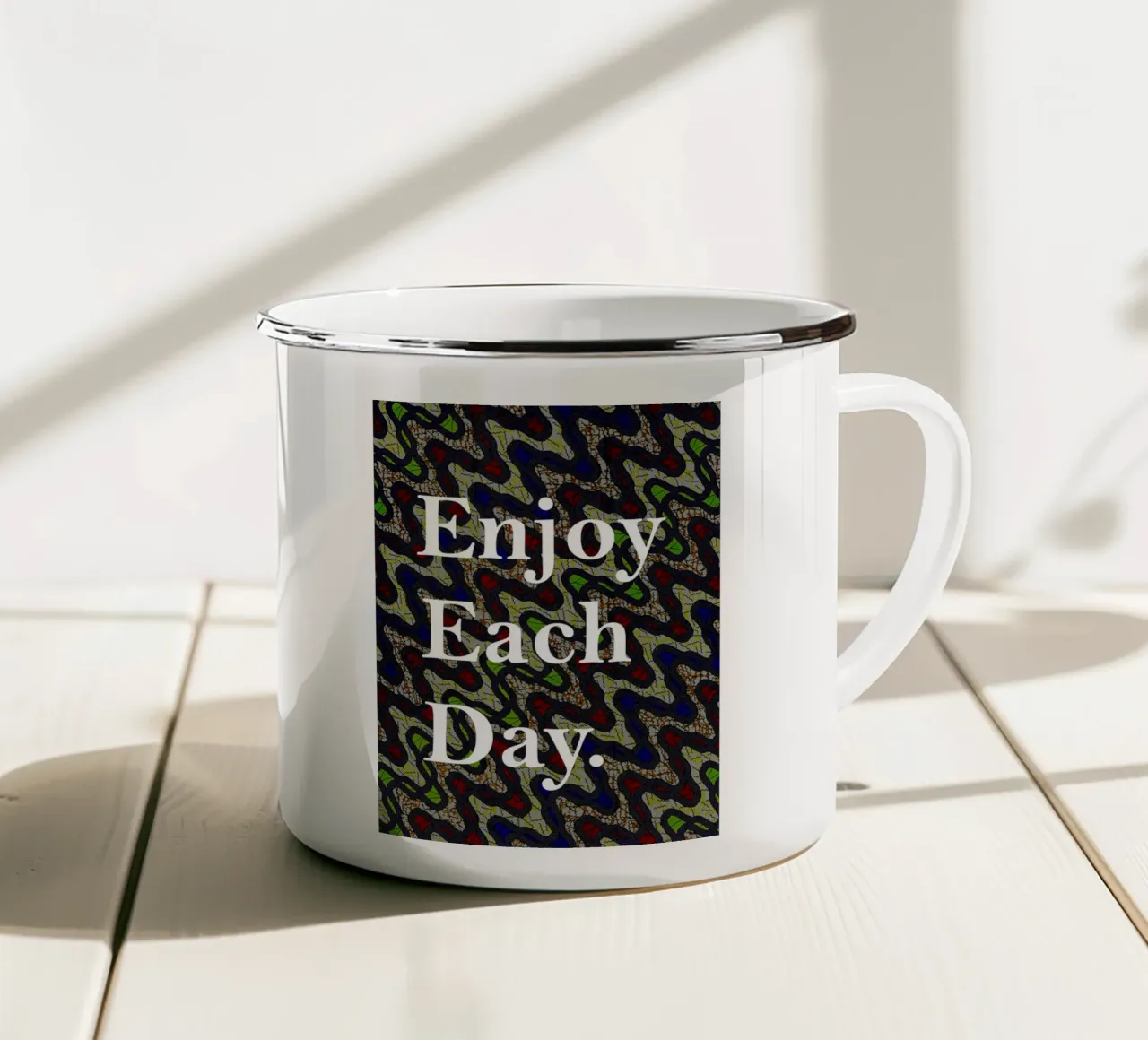 Enjoy each day tazza in smalto da Mathudace Créas