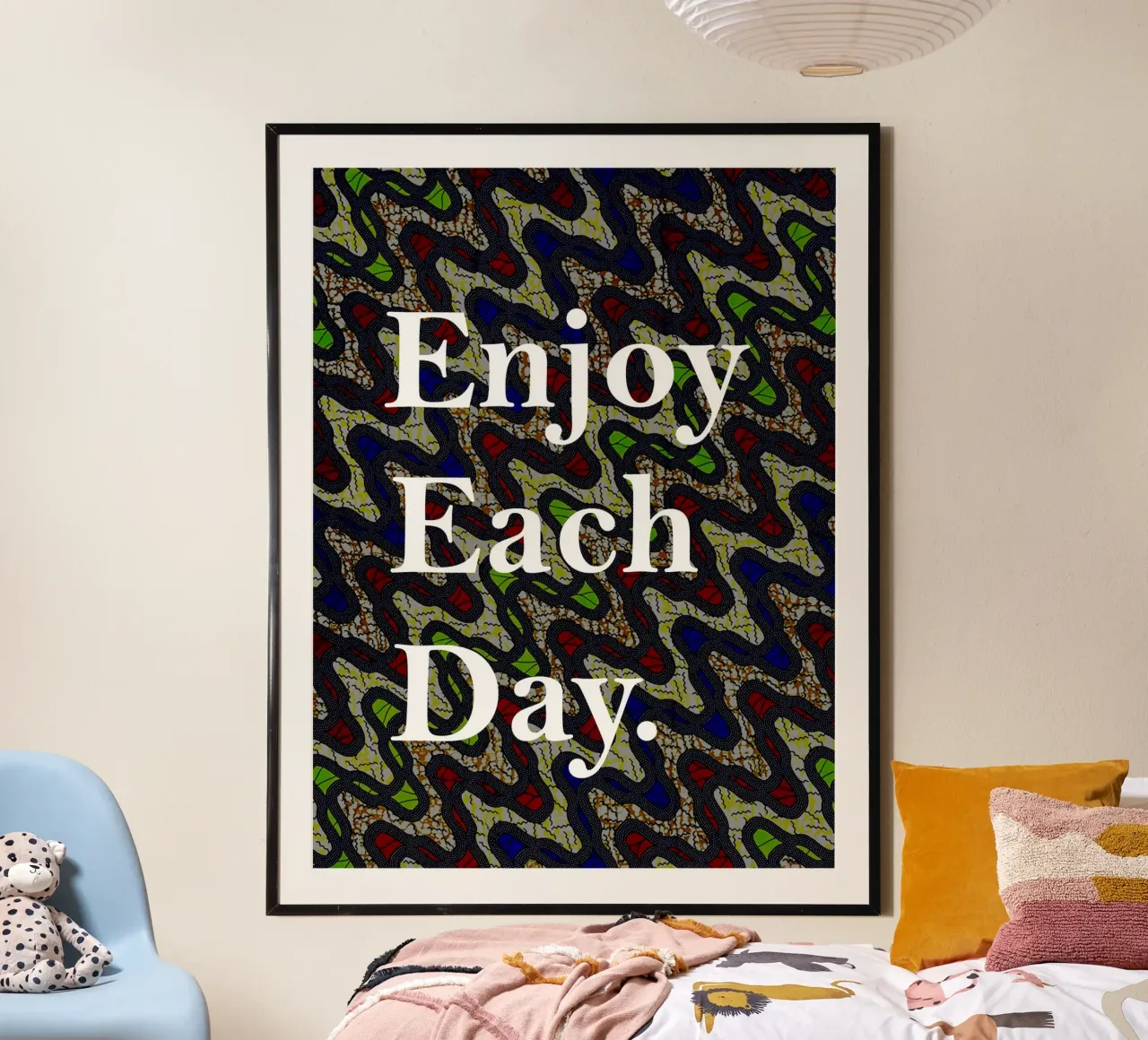 Enjoy each day poster con telaio in legno da Mathudace Créas
