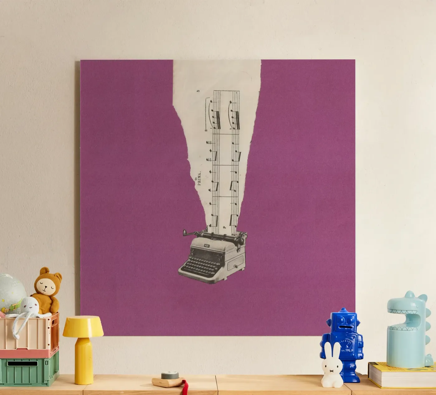 Torn Typewriter music acrylic glass by Carlos Quitério
