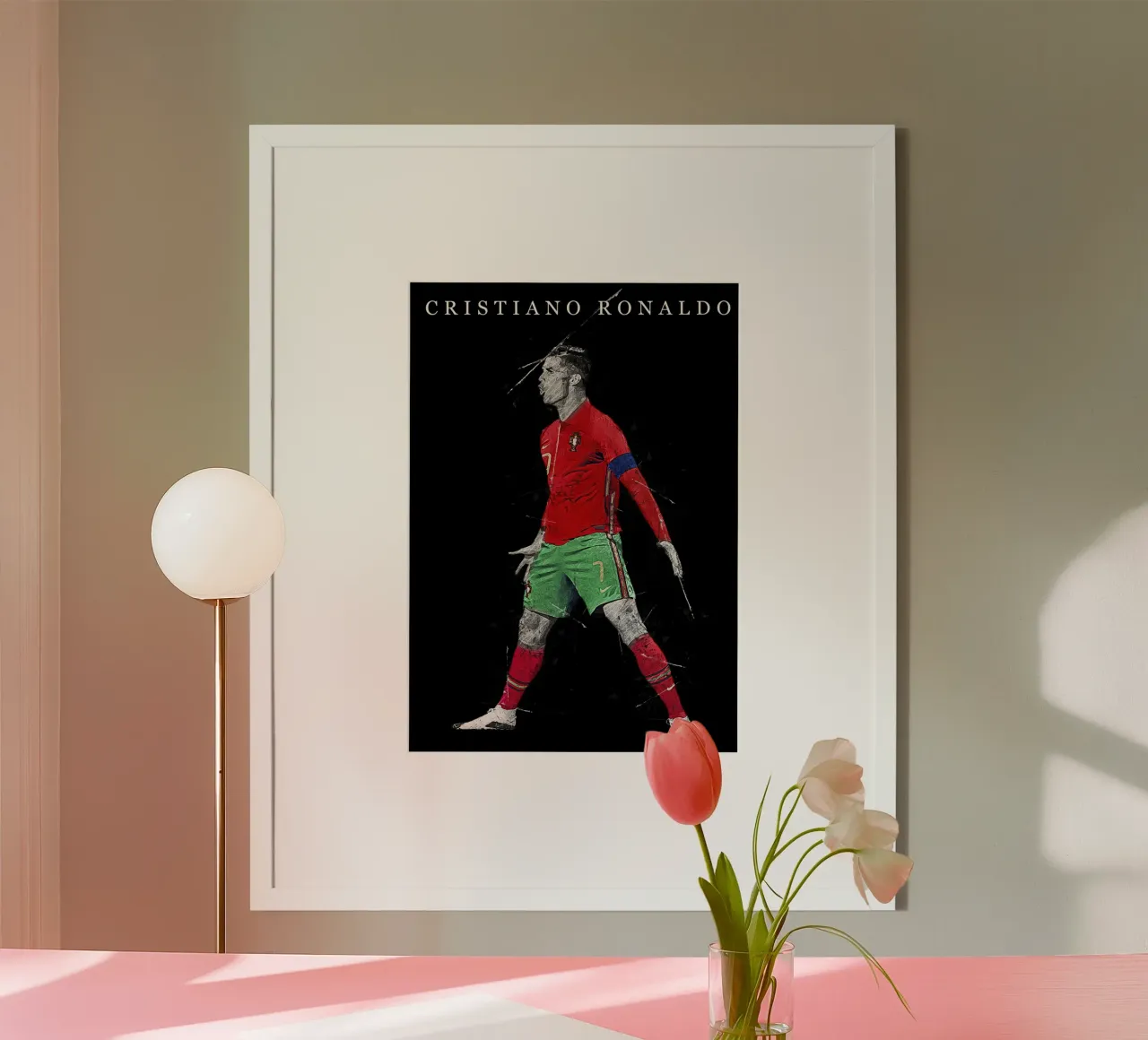 Cristiano Ronaldo Portugal poster con telaio in legno da tenten
