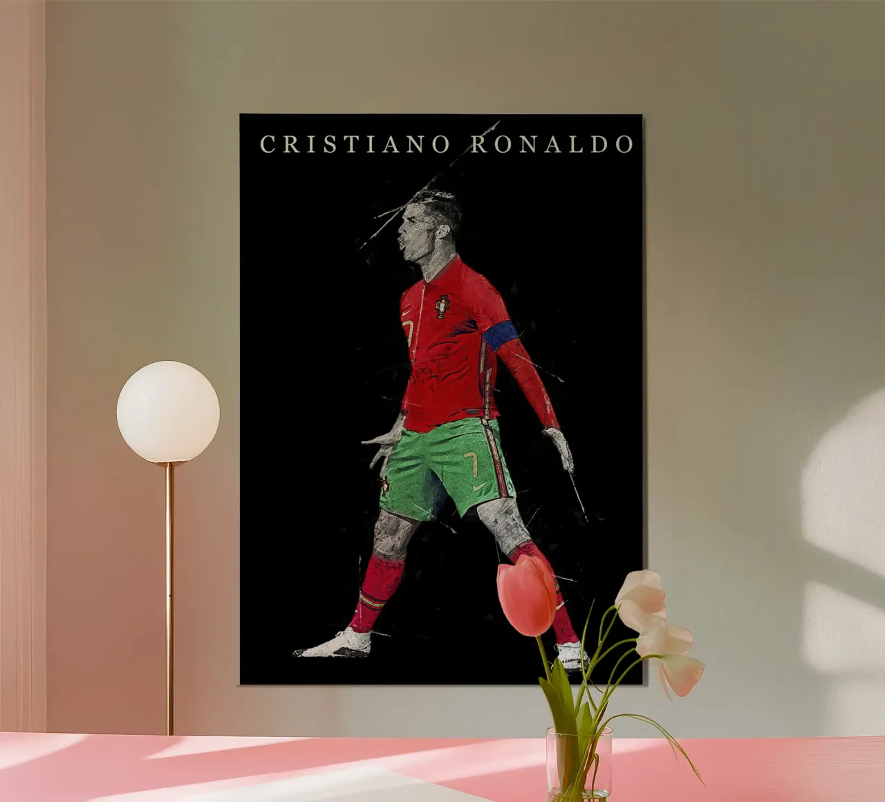 Cristiano Ronaldo Portugal poster con telaio in legno da tenten