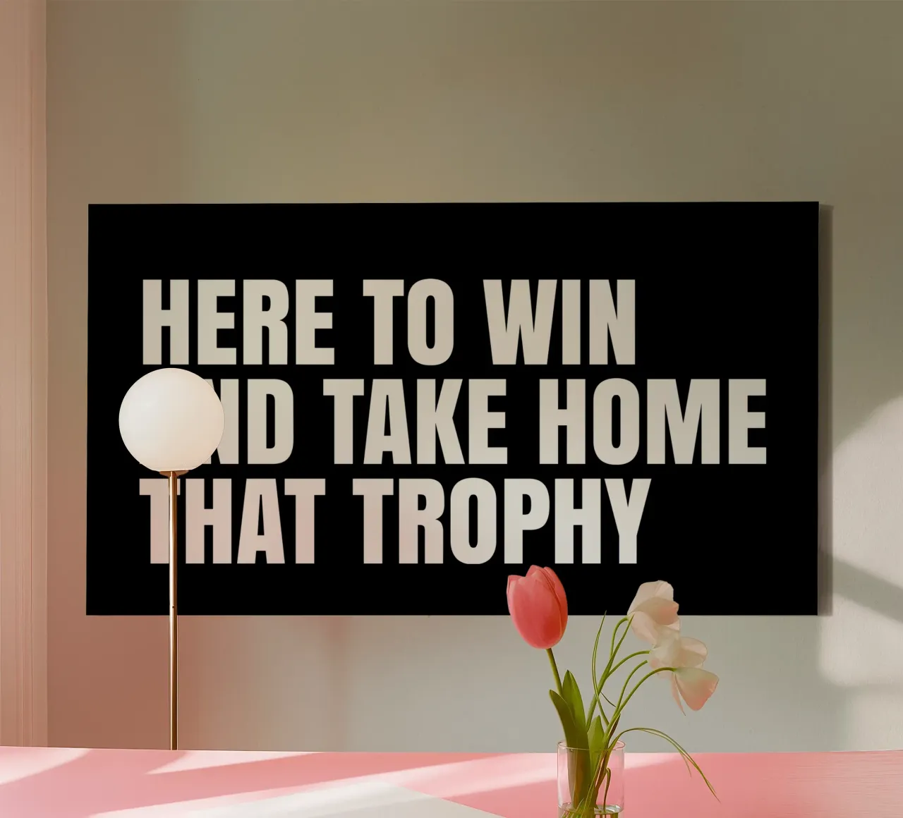 Here to win and take home that trophy tela con Cornice a cassetta da happieeagle