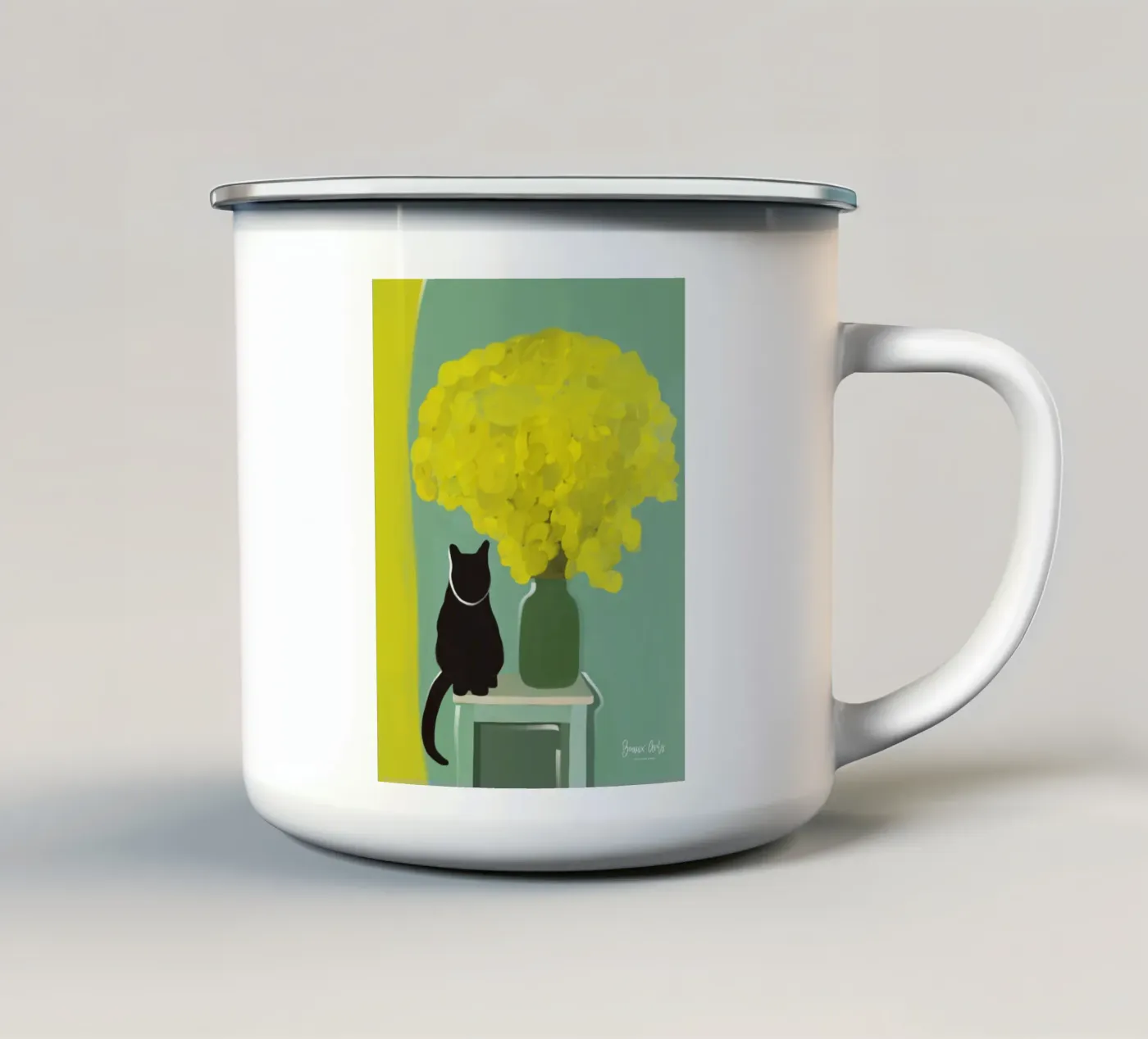 Celestial Drift enamel mug by Mike Leymi