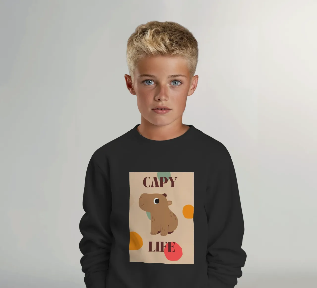 Capy Life | Fun Capybara Print felpa bambino da PrintCessStudio