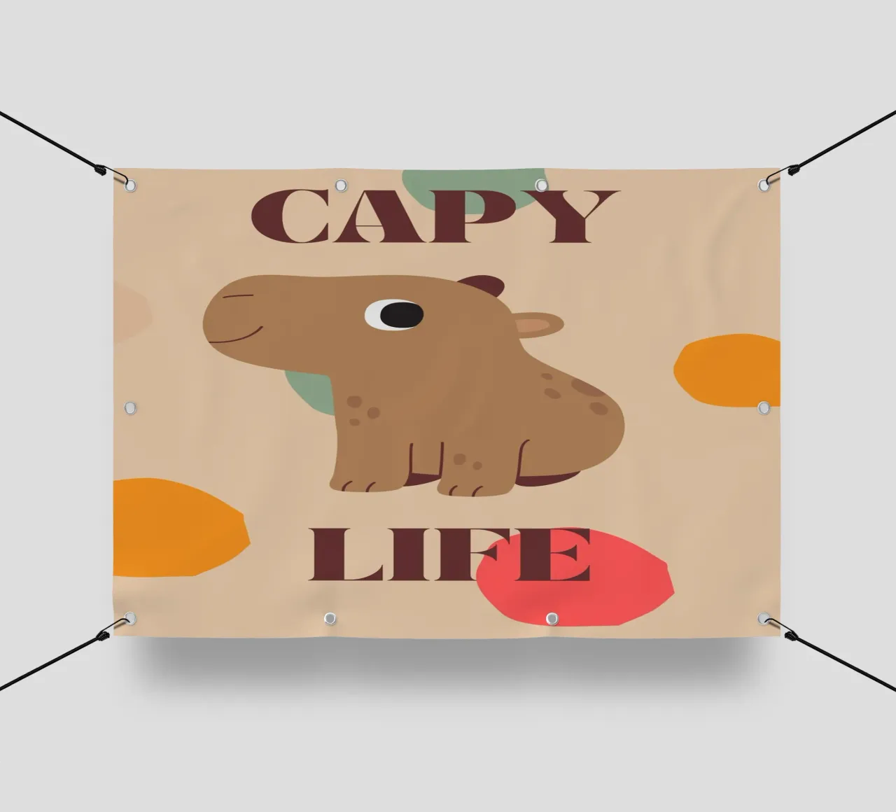 Capy Life | Fun Capybara Print telo in pvc da PrintCessStudio