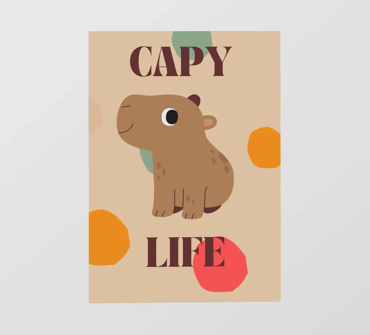 Capy Life | Fun Capybara Print telo in pvc da PrintCessStudio
