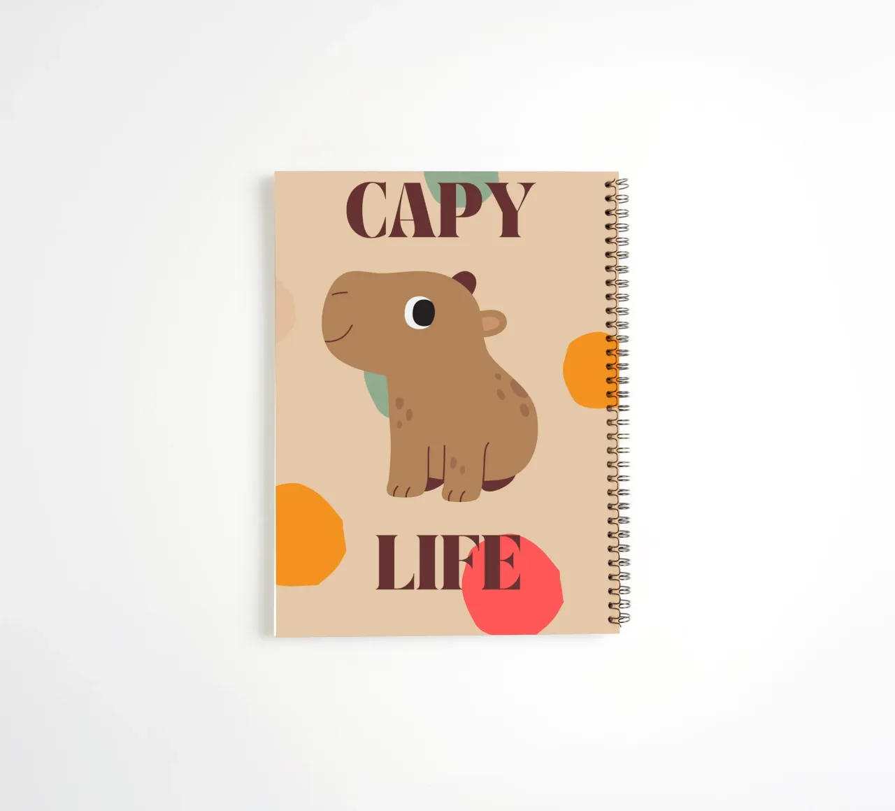 Capy Life | Fun Capybara Print spiral notebook by PrintCessStudio