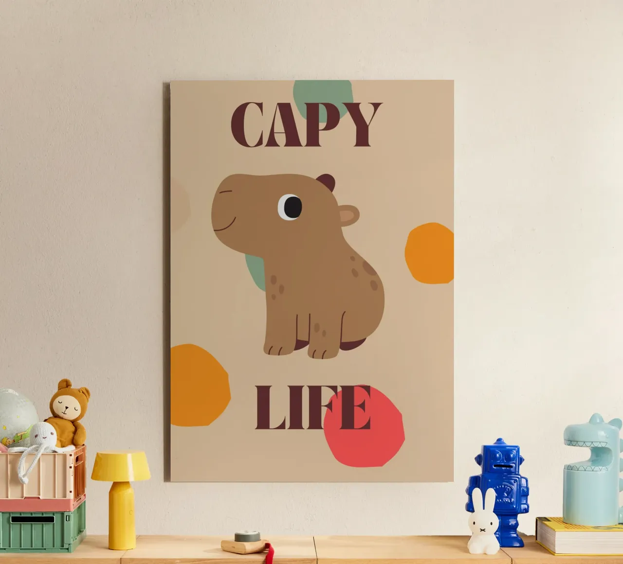 Capy Life | Fun Capybara Print pannello forex da PrintCessStudio