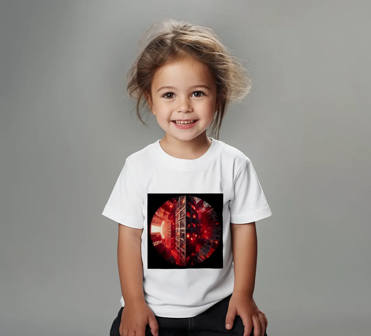 Sphere 010 - Futuristic Sci-Fi Cityscape Kinder T-Shirt von Spheres