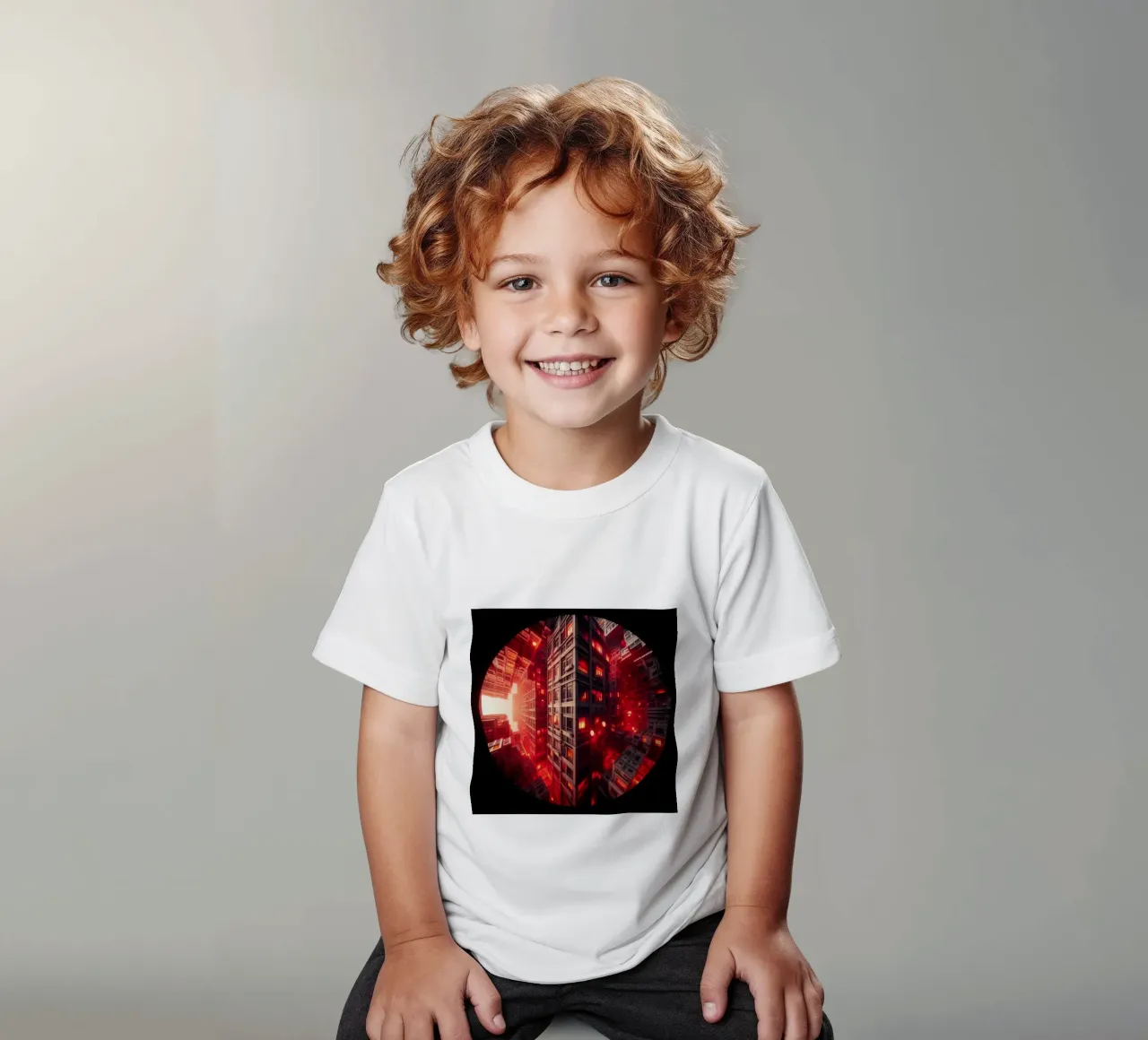 Sphere 010 - Futuristic Sci-Fi Cityscape Kinder T-Shirt von Spheres