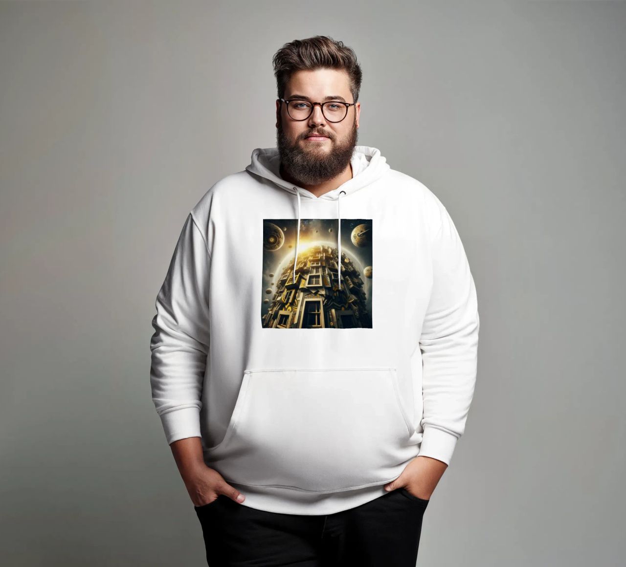 Sphere 028 - Futuristic Planet-Like Structure sudadera con capucha de Spheres