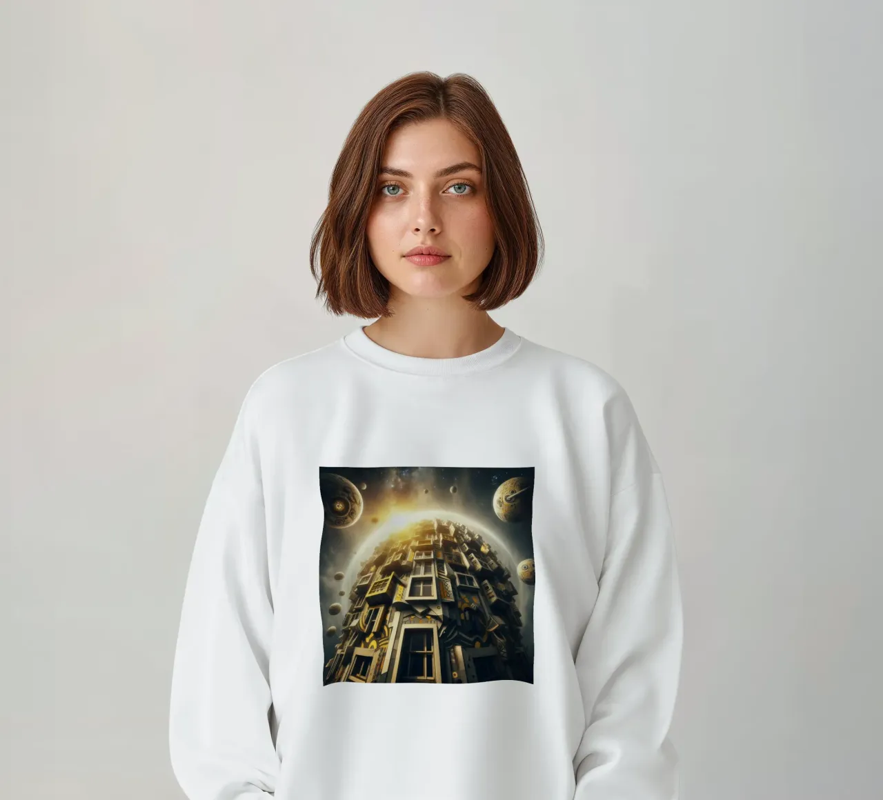 Sphere 028 - Futuristic Planet-Like Structure Sweatshirt von Spheres