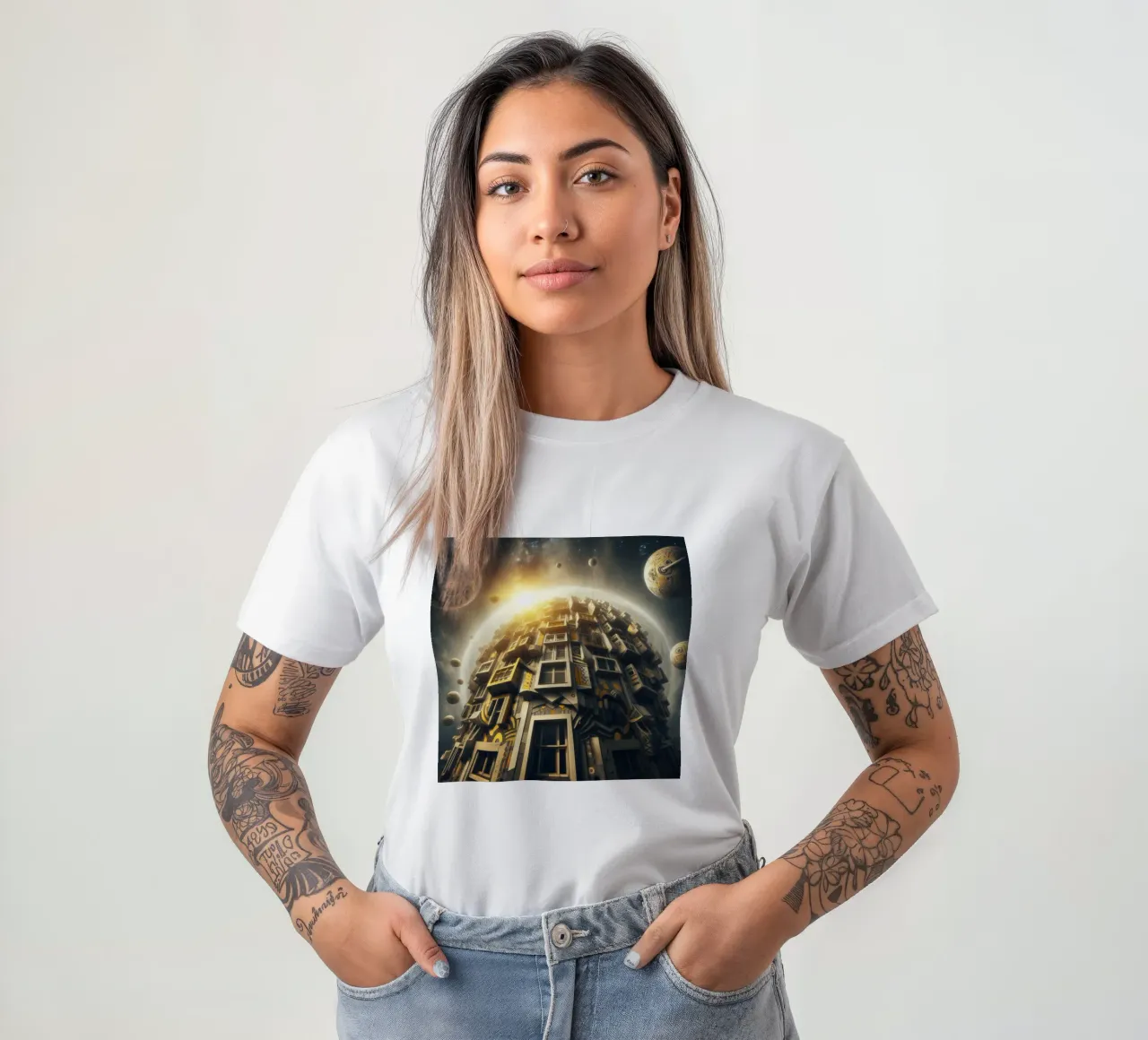 Sphere 028 - Futuristic Planet-Like Structure t-shirt da Spheres