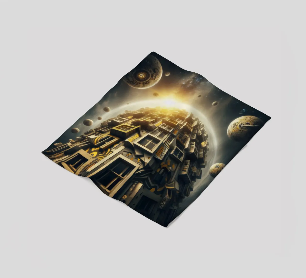 Sphere 028 - Futuristic Planet-Like Structure coperta in pile da Spheres