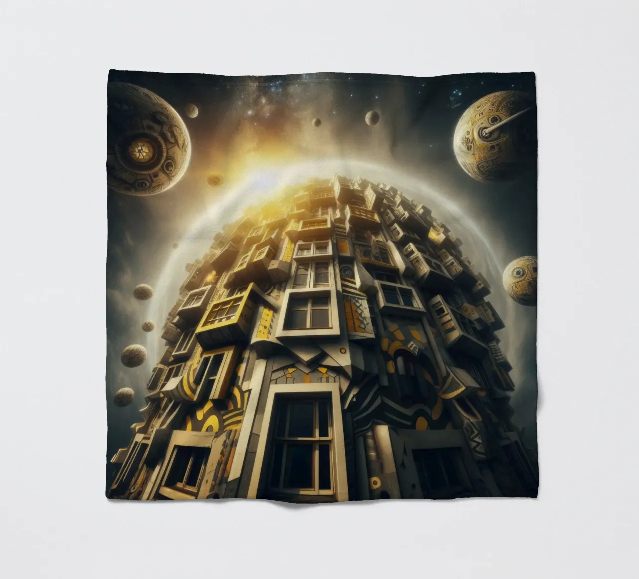 Sphere 028 - Futuristic Planet-Like Structure coperta in pile da Spheres