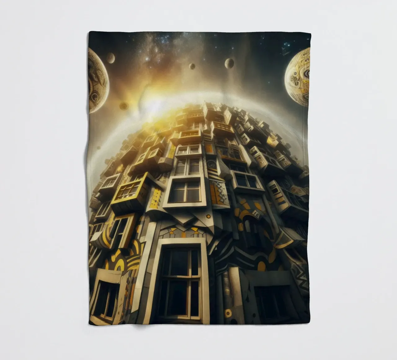 Sphere 028 - Futuristic Planet-Like Structure coperta in pile da Spheres