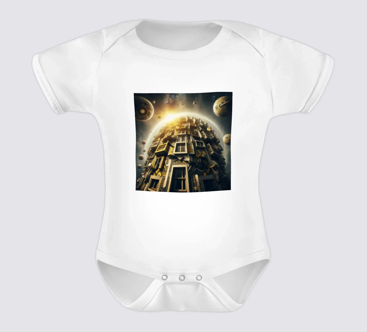 Sphere 028 - Futuristic Planet-Like Structure body neonato maniche corte da Spheres