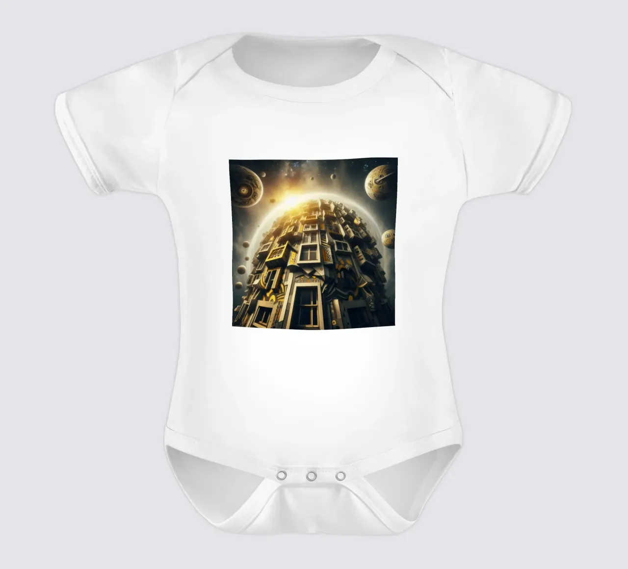 Sphere 028 - Futuristic Planet-Like Structure body neonato maniche corte da Spheres